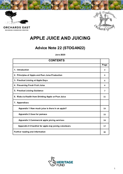 22:  Apple juice and Juicing