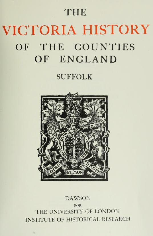 VCH Suffolk Vol. 1 cover