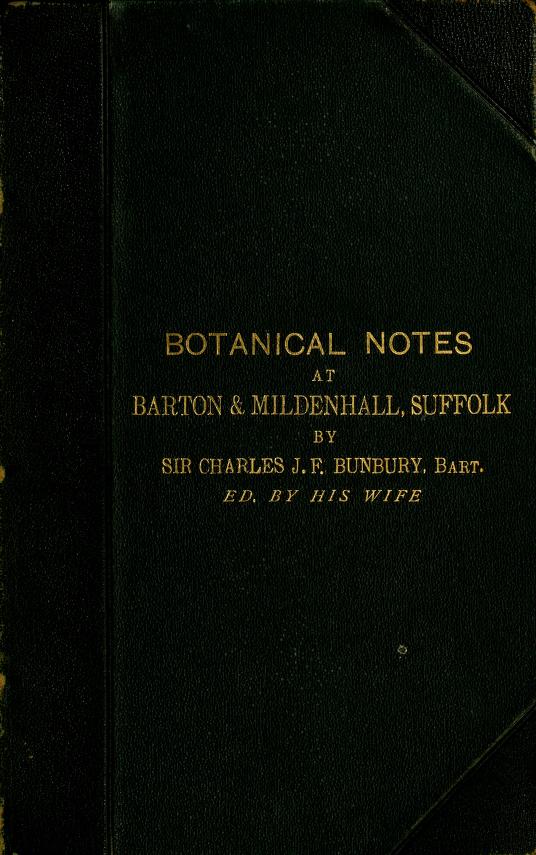 Botanical notes at Barton and Mildenhall Suffolk cover